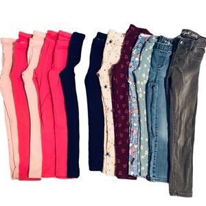 Girls 5T leggings and stretchy jeans lot